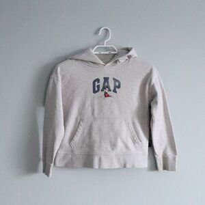 GAP x Disney Kids Sz M Grey Fleece Graphic Front‎ Pocket Pullover Stretch Hoodie